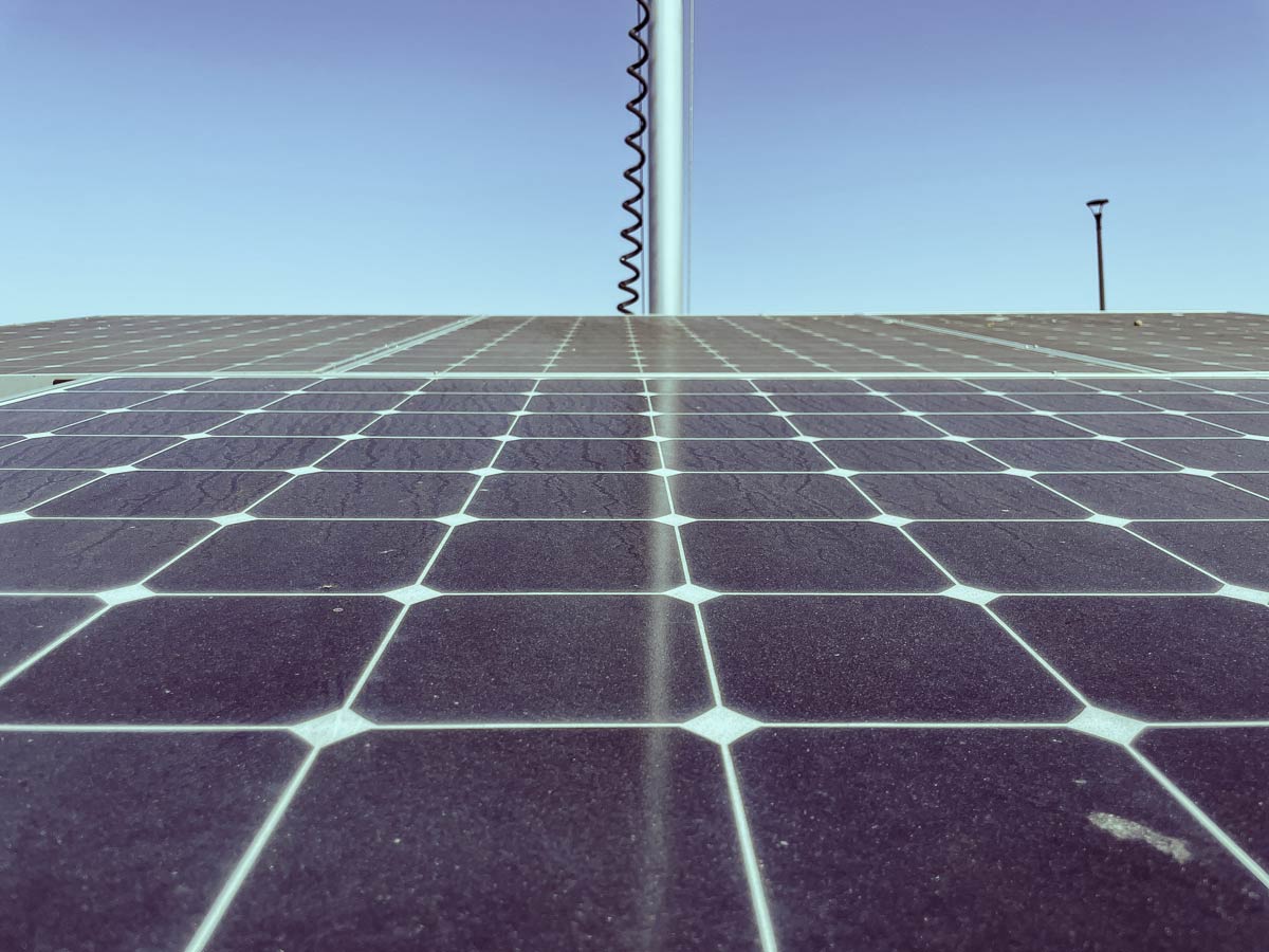 Non ceramic coated solar panel dirty with pollen and debris