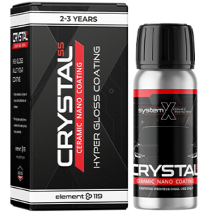 Bottle of System X Crystal ceramic coating for vehicles paint